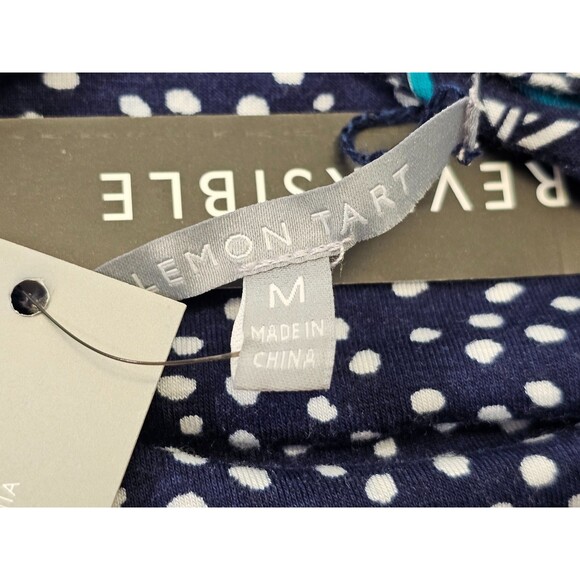 ALK Women's M Lemon Tart‎ Reversible Adjustable Swing Midi Dress Jersey Knit NEW - Picture 8 of 11